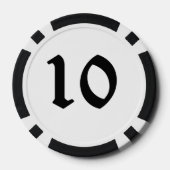 Schedel n Botten 10 gestreepte pokerchip (Achterkant)