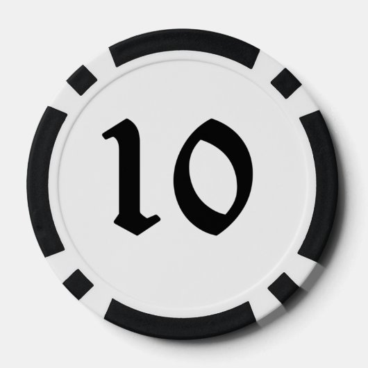 Schedel n Botten 10 gestreepte pokerchip (Achterkant)