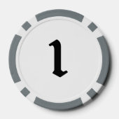 Schedel n Botten 1 grijze gestreepte pokerchip (Achterkant)