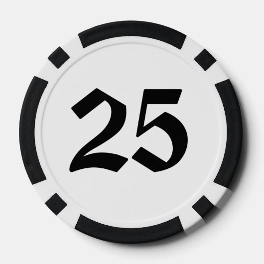 Schedel n Botten 25 gestreepte pokerchip (Achterkant)