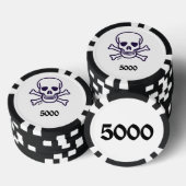Schedel n Botten 5000 gestreepte pokerchip (Opstapeling)