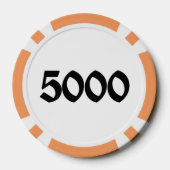 Schedel n Botten 5000 oranje gestreepte pokerchip (Achterkant)