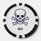 Schedel n Botten 500 gestreepte pokerchip (Voorkant)