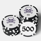 Schedel n Botten 500 gestreepte pokerchip (Opstapeling)