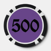 Schedel n Botten 500 paarse gestreepte pokerchip (Achterkant)