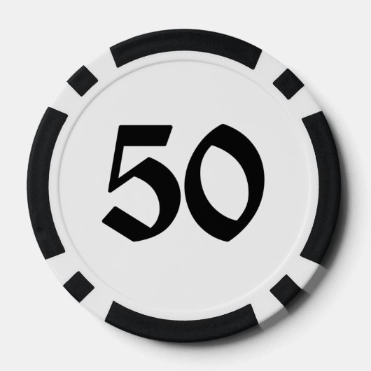 Schedel n Botten 50 gestreepte pokerchip (Achterkant)