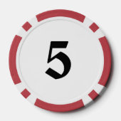 Schedel n Botten 5 rode gestreepte pokerchip (Achterkant)