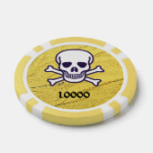 Schedel n Botten goudgeel 10000 gestreepte pokerch Poker Chips (Enkel)