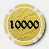 Schedel n Botten goudgeel 10000 gestreepte pokerch Poker Chips (Achterkant)