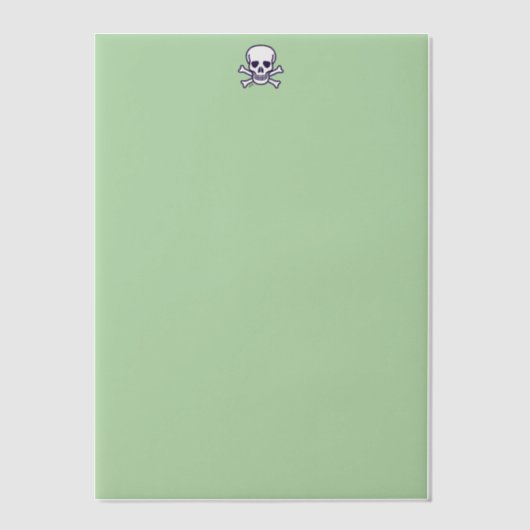 Schedel n Botten groen vellum papier Uitnodigingen (Voorkant)