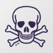 Schedel n Botten groot raam klampen voorste stok Raamsticker (Vel)