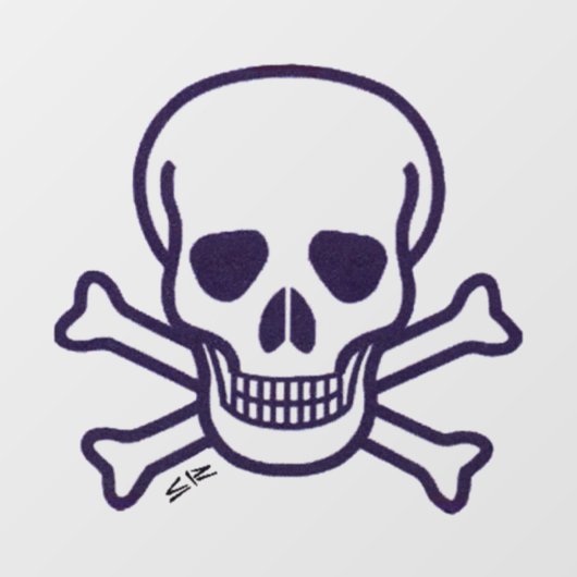 Schedel n Botten groot raam klampen voorste stok Raamsticker (Vel)