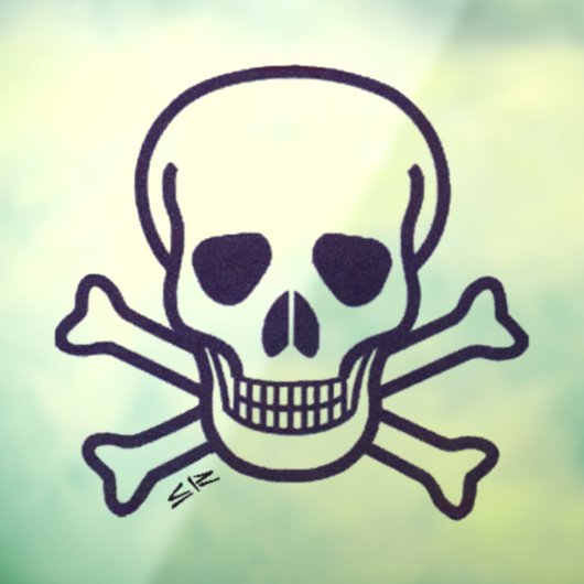 Schedel n Botten groot raam klampen voorste stok Raamsticker (Vel 3)