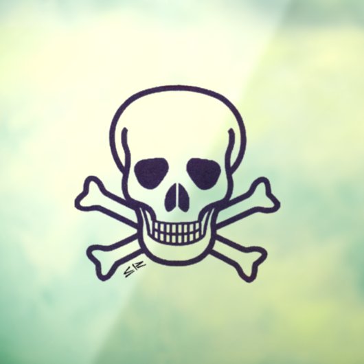 Schedel n Botten helder venster vastklampen achter Raamsticker (Vel 3)