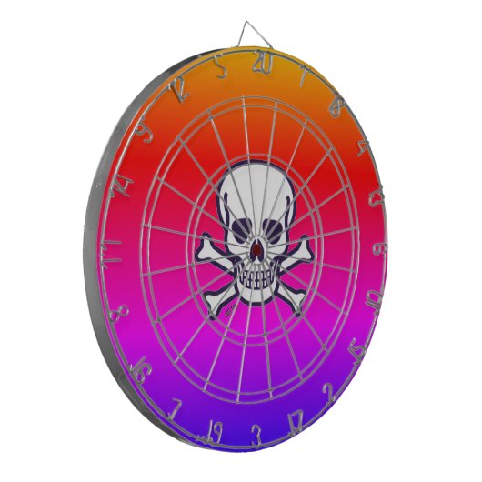 Schedel n Botten neon dartboard Dartbord (Voorkant Links)