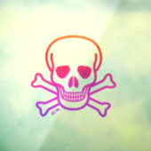 Schedel n Botten neon groot venster vastklampen ac Raamsticker (Vel 3)