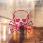 Schedel n Botten neon helder venster vastklampen a Raamsticker (Vel 2)