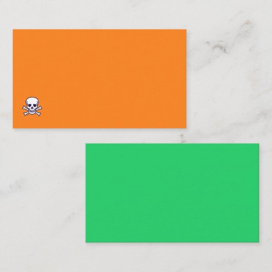 Schedel n Botten oranje groen std visitekaartje ho (Voorkant / Achterkant)
