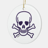 Schedel n Botten rond keramisch ornament 2 zijdig (Links)