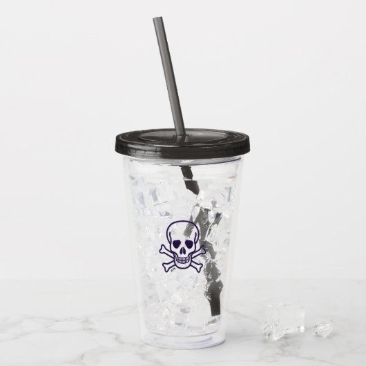 Schedel n Botten rook acryl tumbler Acryl Drinkbeker (Voorkant ijs)