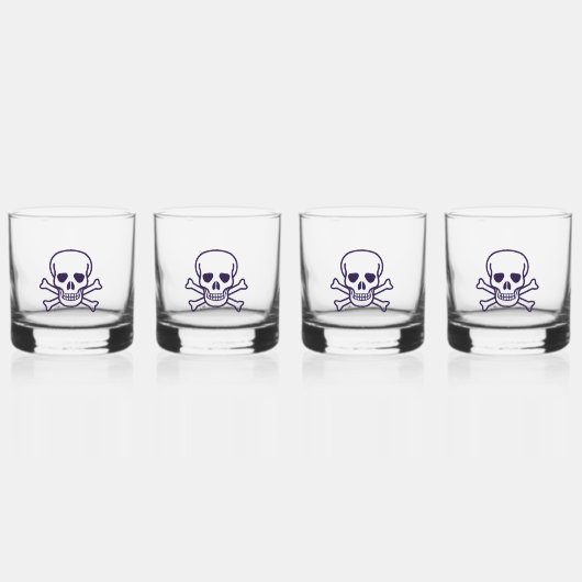 Schedel n Botten rotsen glasset 4 Whisky Glas (Voorkant)