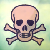 Schedel n Botten roze rond venster vastklampen voo Raamsticker (Vel 3)