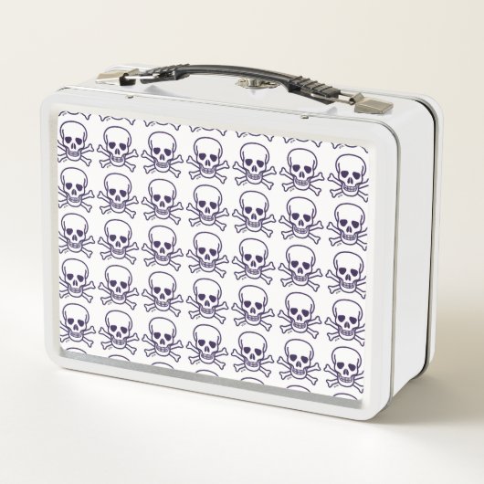 Schedel n Botten veel schedels witte lunchbox (Achterkant)