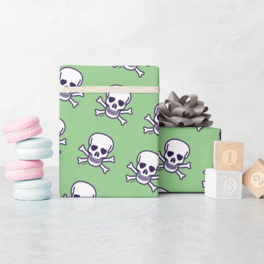Schedel n Botten wit groen mat inpakpapier (Baby Shower)