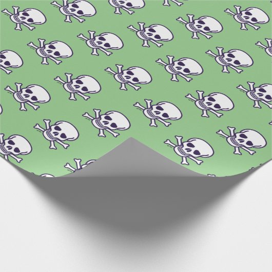 Schedel n Botten wit groen mat inpakpapier (Hoek)