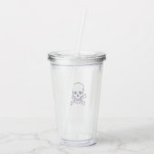 Schedel n Botten wit helder acryl tumbler Drinkbeker (Achterkant)