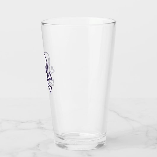 Schedel n Botten witte glazen tumbler (Links)