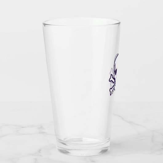 Schedel n Botten witte glazen tumbler (Rechts)