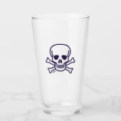 Schedel n Botten witte glazen tumbler (Voorkant)