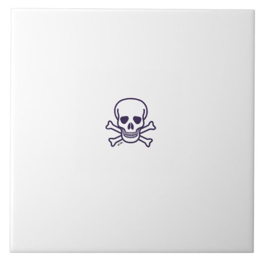 Schedel n Botten witte grote tegel Tegeltje (Voorkant)