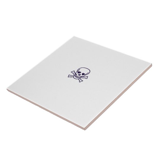 Schedel n Botten witte grote tegel Tegeltje (Zijkant)