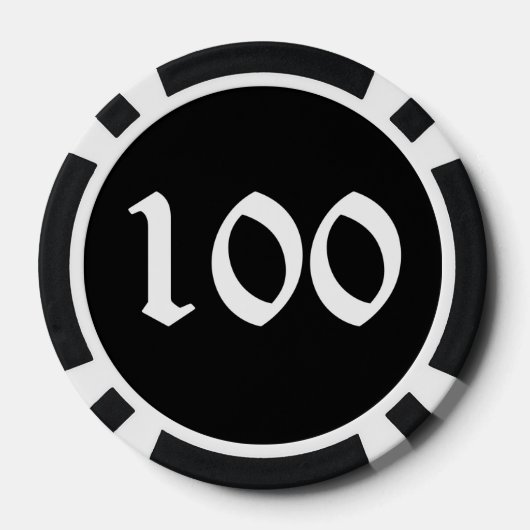 Schedel n Botten zwart 100 gestreepte pokerchip (Achterkant)