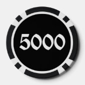 Schedel n Botten zwart 5000 gestreepte pokerchip (Achterkant)