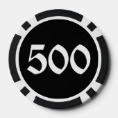 Schedel n Botten zwart 500 gestreepte poker chip (Achterkant)