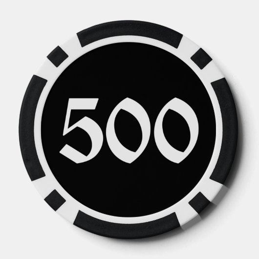 Schedel n Botten zwart 500 gestreepte poker chip (Achterkant)