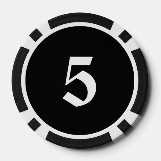 Schedel n Botten zwart 5 gestreepte poker chip (Achterkant)