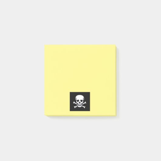 Schedel n Botten Zwart geel notitieblok Post-it® Notes (Voorkant)