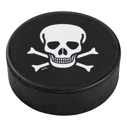 Schedel n Botten zwart hockey puck (3/4)