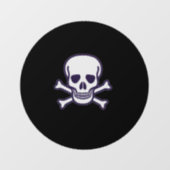 Schedel n Botten zwart rond venster cling voorkant Raamsticker (Vel)