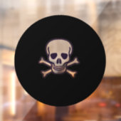 Schedel n Botten zwart rond venster vastklampen ac Raamsticker (Vel 2)