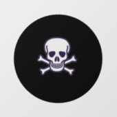 Schedel n Botten zwart rond venster vastklampen ac Raamsticker (Vel)