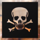 Schedel n Botten zwart sq venster vastklampen teru Raamsticker (Vel 2)