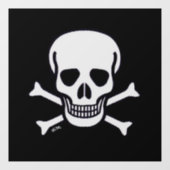 Schedel n Botten zwart sq venster vastklampen teru Raamsticker (Vel)