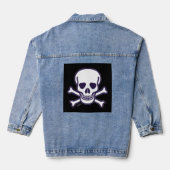 Schedel n Botten zwart vrouwen denim jas Denim Jacket (Achterkant)