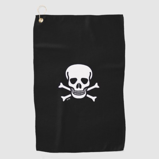 Schedel n Botten zwarte golfhanddoek (Voorkant)
