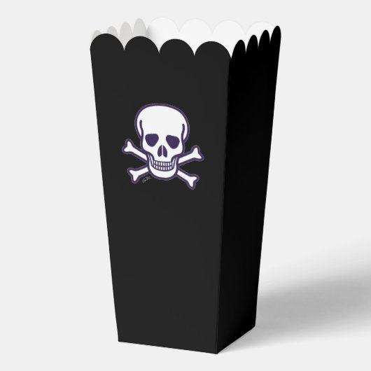 Schedel n Botten zwarte popcorn dozen Bedankdoosjes (Voorkant)